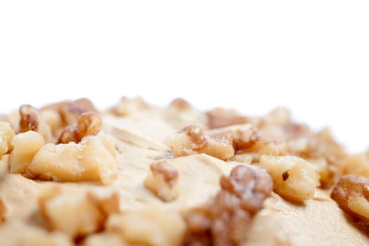 Fresh coffee cake on an isolated background