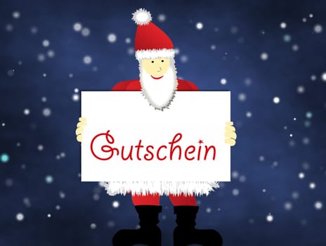 Santa Claus with voucher