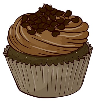 Illustration of an isolated cupcake
