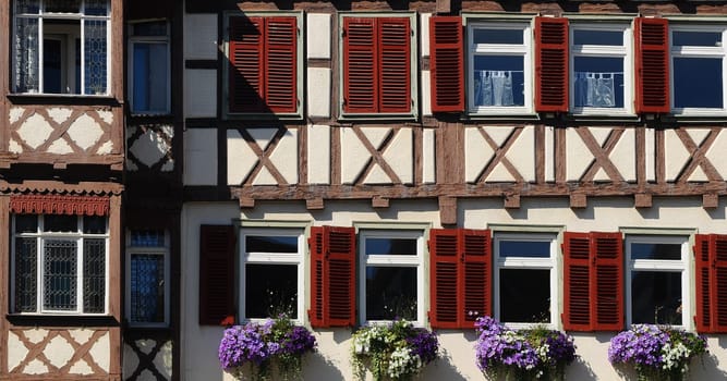 Half-timbered detail in Herrenberg on the market square