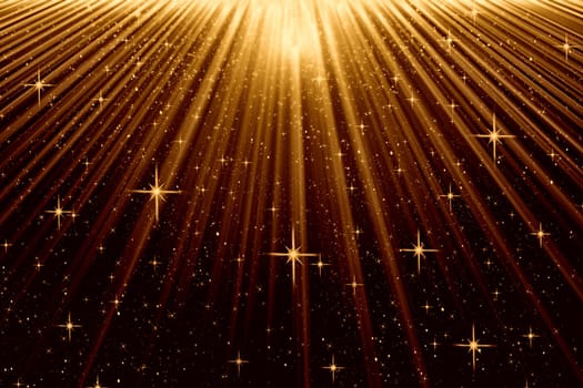 Atmospheric background with rays of light and stars