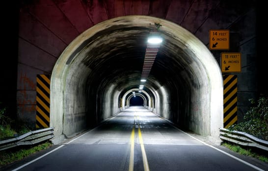 Travel into the night through this tunnel on highway 101