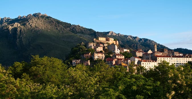 View of Corte, Corsica - France