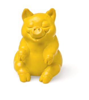 yellow seated piggy figurine