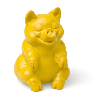 yellow seated piggy figurine