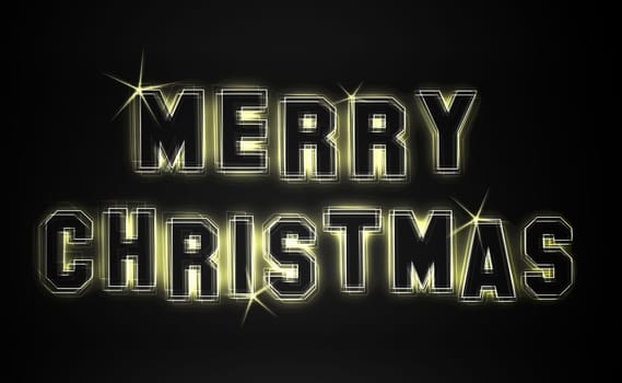 Merry Christmas Party as an illustration in neon light style