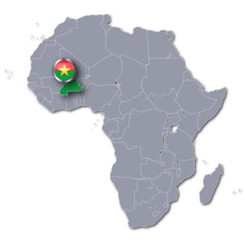 Map of Africa Burkina Faso