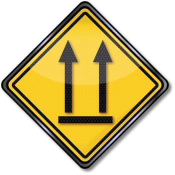 Sign Please store vertically