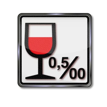 Schild alcohol and blood alcohol limit 0.5