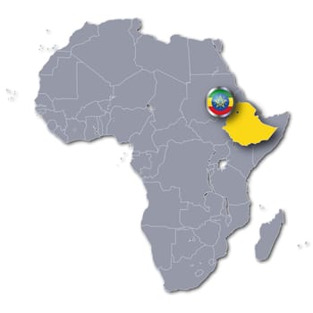 Map of Africa Ethiopia