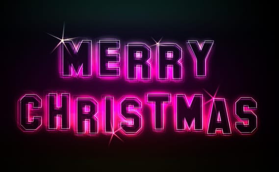 Merry Christmas Party as an illustration in neon light style
