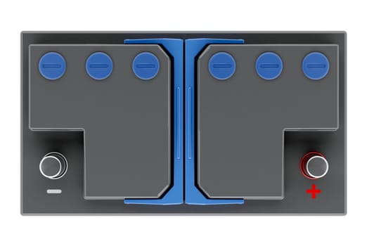 Black car battery - top view