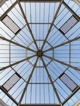 Octagon glass ceiling, indoor view
