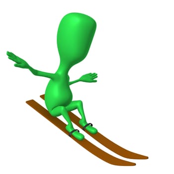 Angle view green puppet glide without hand sticks