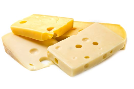 piece of cheese isolated on white background