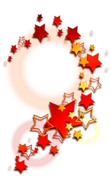 big and small stars in motion for advertise on white background