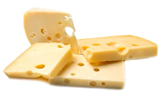 piece of cheese isolated on white background