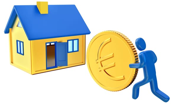 Person invest euro in his future house