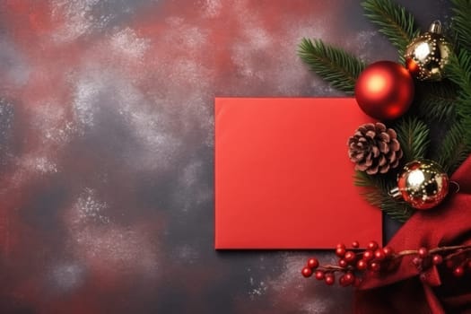 Christmas greeting card. Christmas or new year Background. Generative AI.