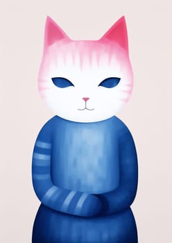 Beautiful animal character girl cartoon cat nature design cute funny drawing kitty feline kitten pet adorable illustration art mammal