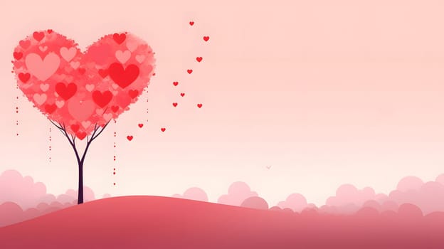 minimalistic valentines day background. Neural network generated image. Not based on any actual scene or pattern.