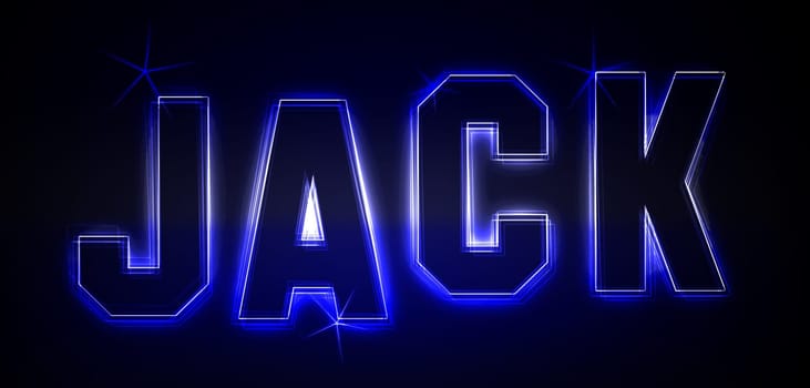 Jack as an illustration in neon light style