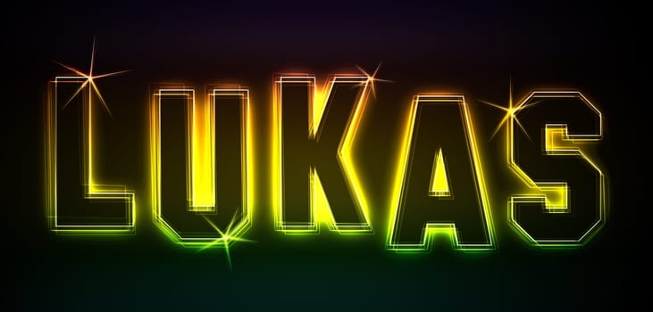 Lukas as an illustration in neon light style