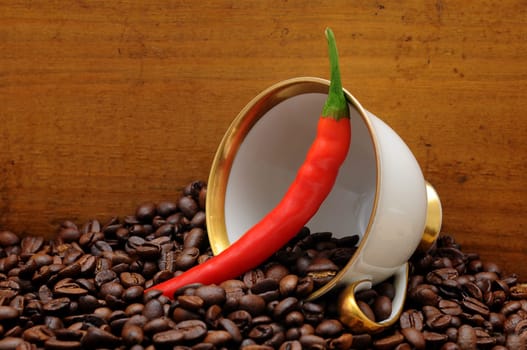 Coffee and pepperoni