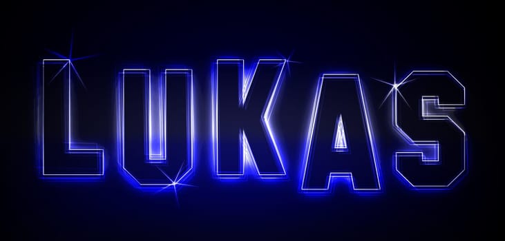 Lukas as an illustration in neon light style