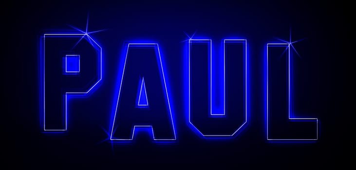 Paul as an illustration in neon light style