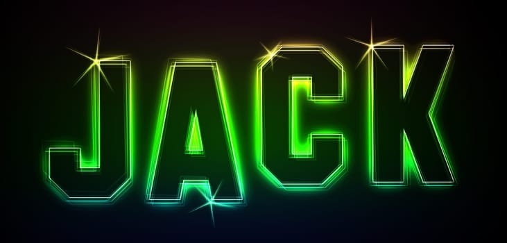 Jack as an illustration in neon light style