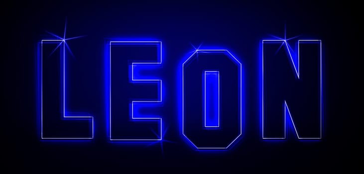 Leon as an illustration in neon light style