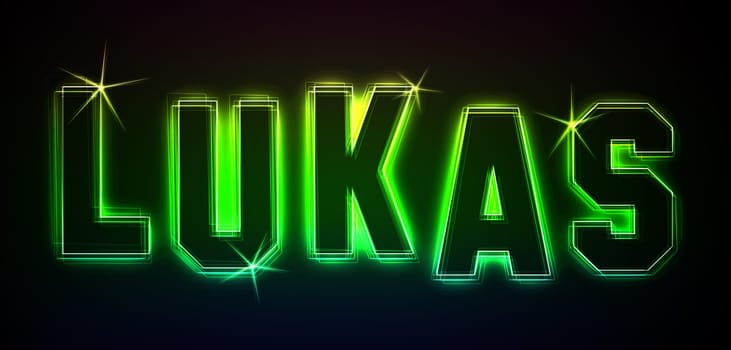 Lukas as an illustration in neon light style