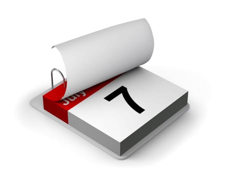 Flip Calendar isolated on white with clipping path
