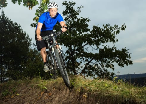 Cyclists on a mountain bike