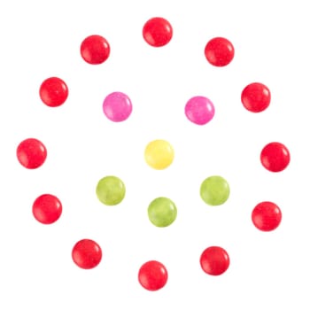 Colorful Smarties Against White Background