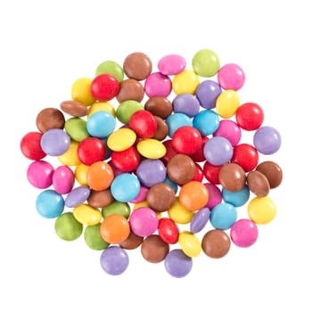 Colorful Smarties Against White Background