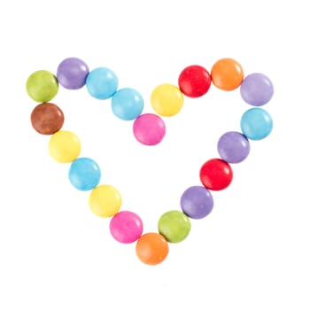 Colorful Smarties Against White Background