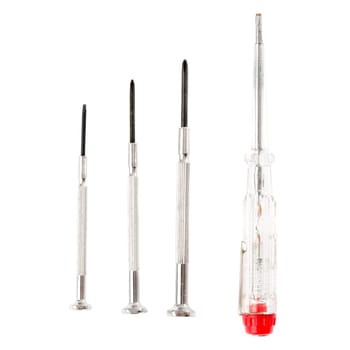 Screwdriver in front of white background