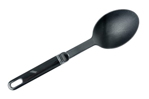 Black spoon from white background