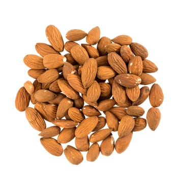 Almonds against white background