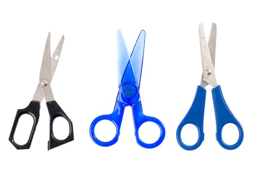 Paper scissors against white background