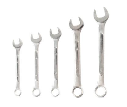 Wrench against white background