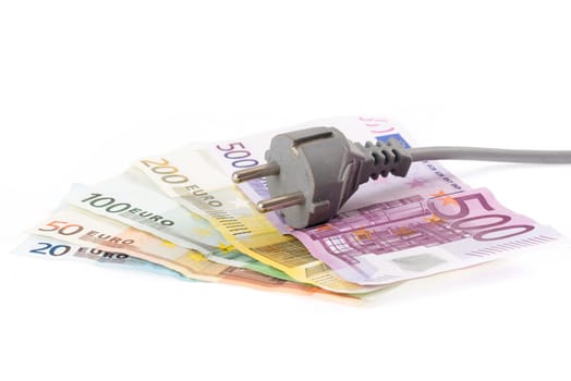 Banknotes against white background