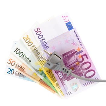 Banknotes against white background