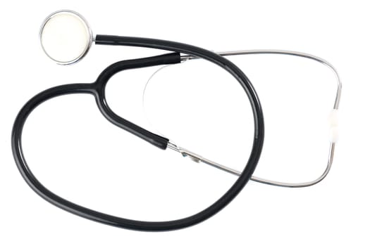 Stethoscope in front of white background