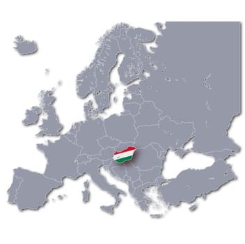 Map of Europe Hungary