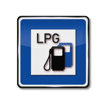 Traffic sign LPG filling station