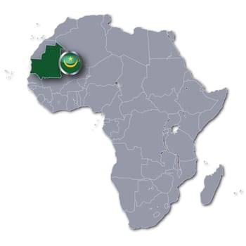 Map of Africa Mauritania