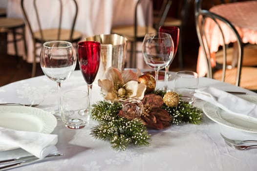 a table set for  a holiday season